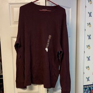 Burgundy Long Sleeve Crew Shirt